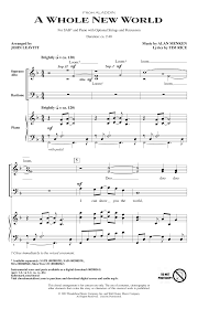 Alan Menken A Whole New World From Aladdin Arr John Leavitt Sheet Music Download Printable Disney Pdf Satb Choir Score Sku 409866
