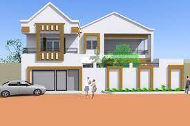 Projet De Construction D Une Villa A Yaounde Au Cameroun Albert Kwessi Ceiling Design House Elevation House Styles