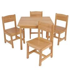 Farmhouse Wood Table And 4 Chairs Set Multiple Colors Walmart Com In 2020 Farmhouse Table Chairs Wooden Table And Chairs Kids Table And Chairs