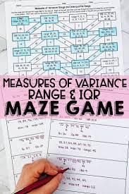 Measures Of Variance Range And Iqr Maze Middle School Math Math Maze Teaching Math