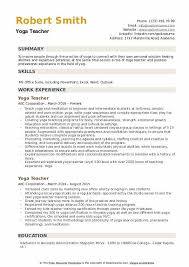Yoga Teacher Resume Samples Qwikresume