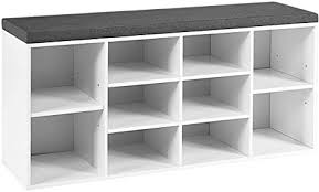 But don't take our word for it, read our reviews to learn more! Amazon Com Giantex Shoe Storage Bench With Cushion Entryway Shoe Rack Bench Adjustable Shelves 10 Cubbies Shoe Organizer Bench For Entryway Living Room Bedroom Hallway Closet Mudroom White Kitchen Dining