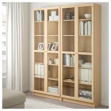 Billy Oxberg Bookcase Birch Veneer Glass 63x11 3 4x79 1 2 Ikea In 2020 Shelves Glass Shelves Ikea Home