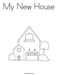 This haunted house coloring page is home to all manner of frights, from ghouls to ghosts to undead bats. My New House Coloring Page Twisty Noodle