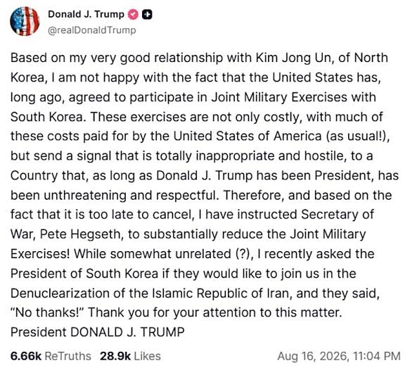 Trump orders Pentagon to 'scale back' military drills with South Korea  citing good relations with Kim Jong Un | Euronews