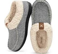VeraCosy Women's Wool Felt Hi-Top Memory Foam Moccasin Slippers with  Comfort Fleece Lining