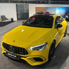 Mercedes Amg Cla 45 Coupe On Instagram New Mercedes Amg Cla 45s Coupe Colour Solarbeam Cla 45 Amg Super Cars Amg