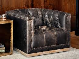 Four Hands Kensington Maxx Destroyed Black Swivel Club Chair In 2020 Swivel Club Chairs Club Chairs Gentlemans Room