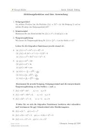 Ableitungsfunktion Und Ihre Anwendung Arbeitsblatt 1590 Nachhilfe Mathe Mathe Formeln Mathematik Lernen