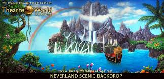 Neverland Island Mermaid Lagoon Skull Rock Jollyroger Peterpan Dance Theatreworld Neverland Backdrops Stage Backdrop