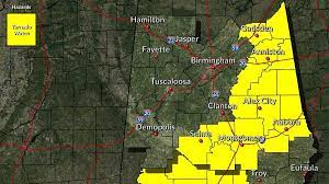 A tornado warning (same code: No Active Severe Weather Threats In Central Alabama