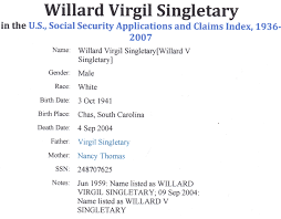 Willard Virgil Singletary (1941-2004)