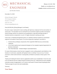 Mechanical Engineer Cover Letter - Example & Free Template