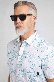 Tarim Linen Rich Hawaiian Shirt Blue