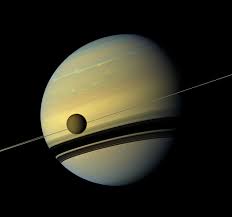 土星とタイタン 惑星 太陽系 天体