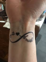 Infinity Tattoo With Last Name And Symbols For Faith Hope And Love Neck Tattoo For Guys Hand Tattoos For Women Infinity Tattoo