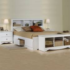 Prepac twin mate's platform storage bed in white with 3 drawers. Prepac Monterey White Queen Wood Platform Storage Bed 3 Piece Bedroom Set Wbq 6200 Pkg