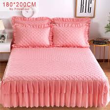 Pink Purple Grey Solid Cotton Single Double Bed Skirt Mattress Cover Petticoat Twin Full Queen Bed Skirt In 2020 Soft Comforter Bedding Bed Covers Super Soft Comforter