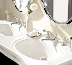 parisian pedestal double sink console