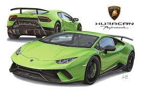 Maybe you would like to learn more about one of these? 2017 Lamborghini Huracan Performante Drawing By The Cartist Clive Botha