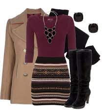 Sweater Skirt Fashion Polyvore Outfits Clothes
