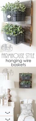 Diy Farmhouse Style Hanging Wire Baskets On Reclaimed Wood Easy Home Decor Chic Home Decor Shabby Chic Homes