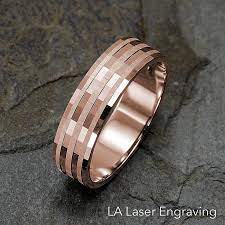 Mens Wedding Band 14k White Gold Grooved Wedding Ring Mens Etsy In 2020 Rings For Men Personalized Mens Rings Custom Wedding Rings