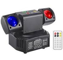 Mini-LED-Moving-Head-Effektlichter, Doppelkopf, RGB-Farbe 3535 Perlen,  10-W-Stroboskopperlen, DMX512-Signalsteuerung, Tonaktivierung