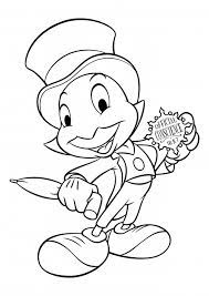 Jiminy Cricket With Gold Medal Coloring Pages Pinocchio Coloring Pages Colorings Cc