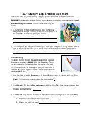 Set the blue sled mass to 100 kg and its height to 35 m. 20 1 Student Exploration Sled Wars Pdf 20 1 Student Exploration Sled Wars Instructions This Is A Gizmos Activity Use Your Gizmos Account To Access Course Hero