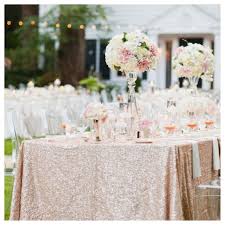Pin By Mylk And Honey On Rose Gold Decor And Design Elements Wedding Table Linens Gold Sequin Tablecloth Rectangle Wedding Tables