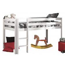 Lit mezzanine avec bureau et armoire rose pour fille + armoire à tiroirs très très bon état acheter à dreamland. Lit Mi Hauteur Blanc Milo Pour Enfant Jurassien