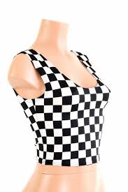 Black And White Checkered Tank Top This Item Is Made To Order Please Read All The Way Through The Listing Before Purchasing Four Way Stretch Lycra Spandex Crop Top Checkered Tank Top Fashion