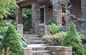 Gallery featuring pictures of 37 magnificent backyard stone step ideas, proving how easy it is to update your own yard. Porch Steps Designs And More