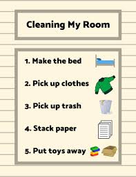 cleaning my room chore chart task analysis visual