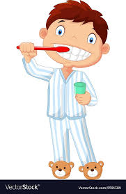 Cartoon Little Boy Brushing His Teeth Vector Image On Vectorstock Kids Classroom Decor Flashcards For Kids Preschool Activities