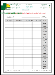 استمارة متابعة حفظ الصف الأول القرآن الكريم الفصل الأول المناهج السعودية