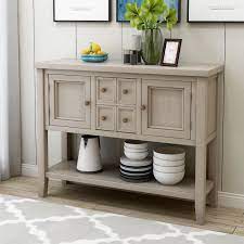 Buffet Cabinet Sideboard Kitchen Storage Cabinet With 4 Drawers 2 Cabinets 1 Shelf Home Furniture Console Storage Cabinet Upgrade Pine And Mdf Buffet Table Sideboard Console Table Dining Room Console Wood Console Table