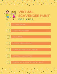A scavenger hunt is a game in which players have to run around in search of a particular article. Virtual Scavenger Hunt Ideas Sample Lists