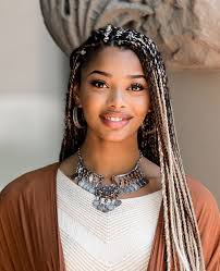 Black And Blonde Box Braids Mixed Silver Jewelry Set Of 3 In 2020 Blonde Hair Black Girls Box Braids Hairstyles Silver Hair Braids