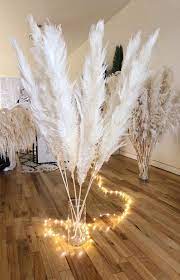 Pampas Grass 3 Pcs Extra Fluffy White 44 Large Dried Cortaderia Selloana Rustic Wedding Decor Boho Home Decor Bohemian Plant Valentine Gift Pampas Grass Decor Pampas Grass Grass Decor