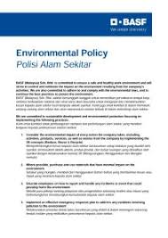 Ministry of natural resources and environment malaysia. Environmental Policy