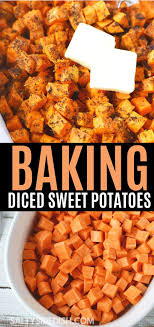 Easy Diced Sweet Potatoes In The Oven Recipe Sweet Potato Oven Diced Sweet Potato Recipes Breakfast Recipes Sweet