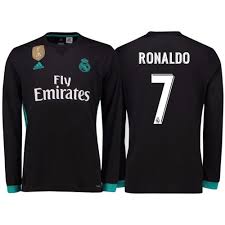 Made with climacool fabric that wicks sweat away from the skin, mesh ventilation inserts optimise breathability, while real. Cristiano Ronaldo 7 Black Away Long Authentic Shirt 2017 18 Real Madrid Kit