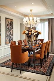 I Love The Burnt Orange Chairs Diningroomdecorating Fine Dining Room Dining Room Design Orange Dining Room