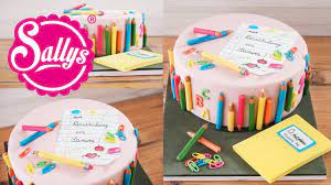 Nun bereitet man aus der creme formidable eine buttercreme zu. Einschulungstorte Motivtorte Zum Schulanfang 1 Klasse Sallys Welt Youtube