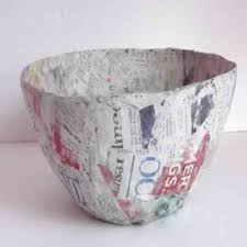 To make a durable bowl, you'll also need to prepare torn pieces of 'filler' paper for building up layers. Paper Mache Bowl Sunflowers Craftbits Com