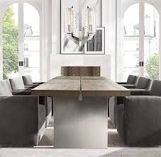 Rh Modern S Channel Rectangular Dining Table The Enduring Soul Of Minimalist Design Is In Exquisite Cr Rectangular Dining Table Dining Table Luxury Dining Room