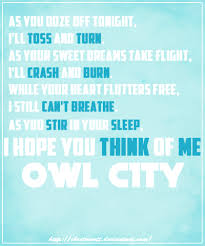 Owl City I Hope You Think Of Me Lyrics I Hope You Think Of Me Owl City Lyrics Owl City Me Too Lyrics