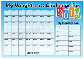Weight Loss Challenge 2019 Chart Keep Track Of Your Loss